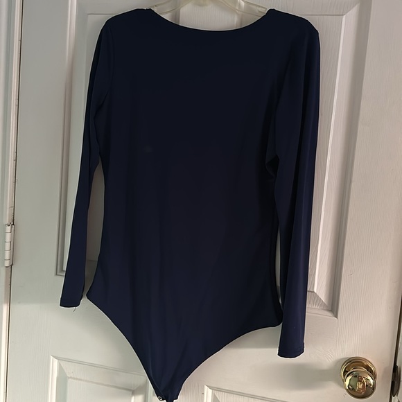 blue v neck bodysuit - Picture 3 of 3